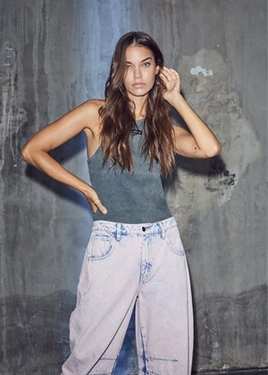 Acid rib badge tank Black Acid Wash HAUTE L'AMITIÈ